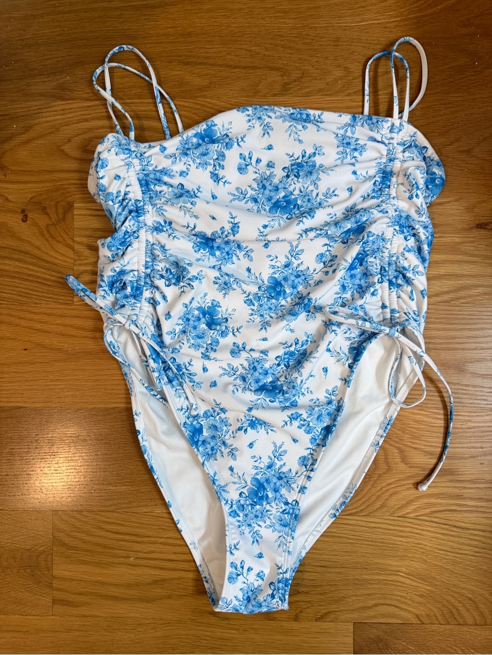 wild fable White and Blue Floral One-Piece Swimsuit